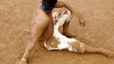 VILLAGE wrestler's butt exposed