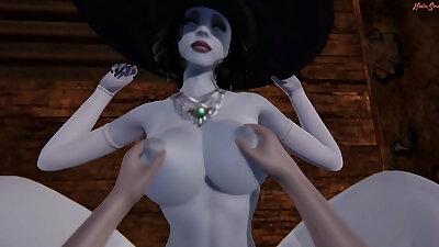 POV fucking the hot vampire milf Lady Dimitrescu in a sex dungeon. Resident Evil Village 3D Hentai.